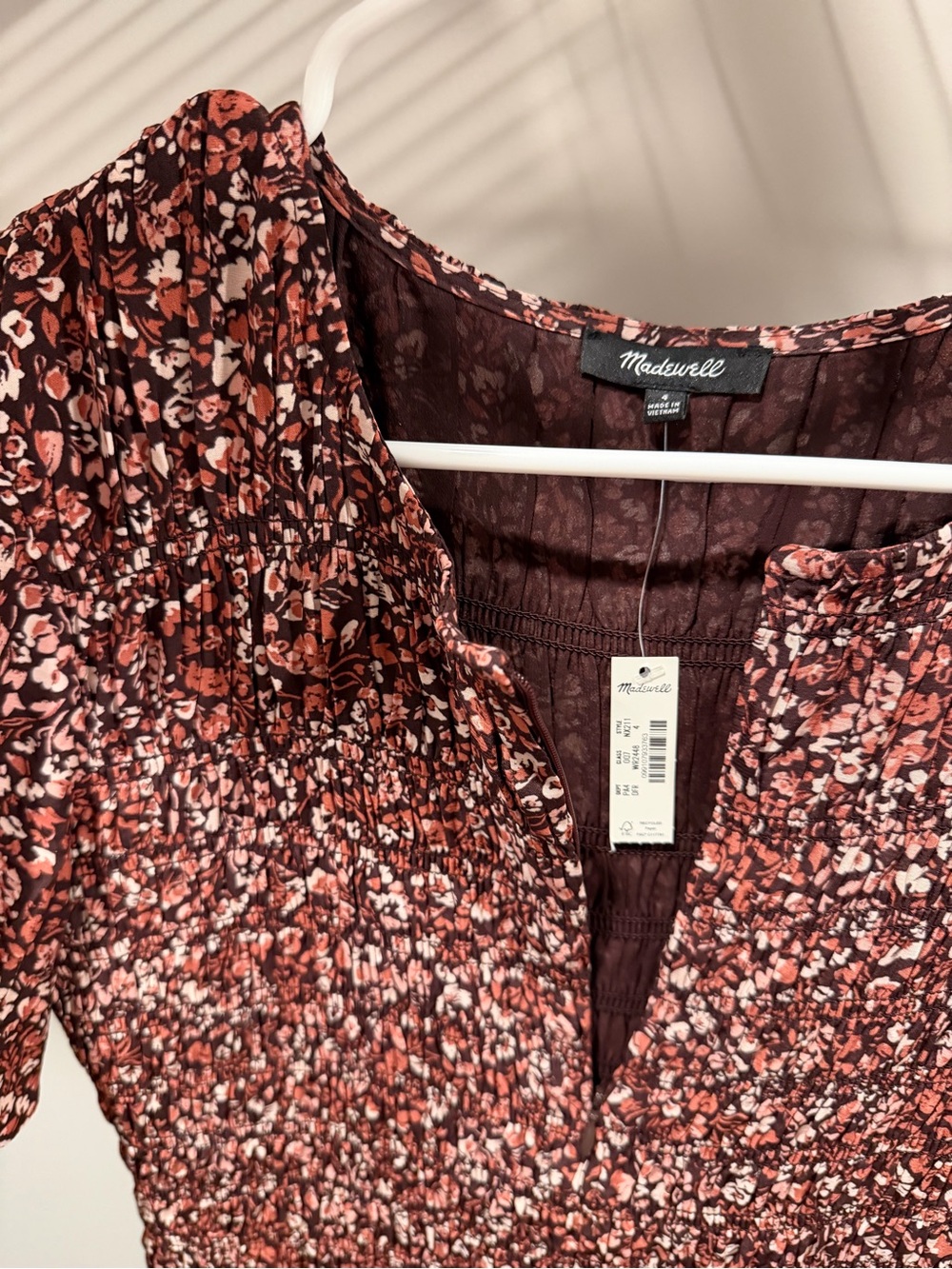 Madewell Rust Floral Midi Dress